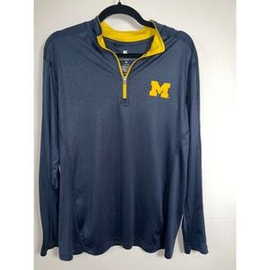 Mens University Of Michigan Wolverines Quarter Zip Pullover Training Active Top